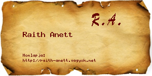 Raith Anett névjegykártya